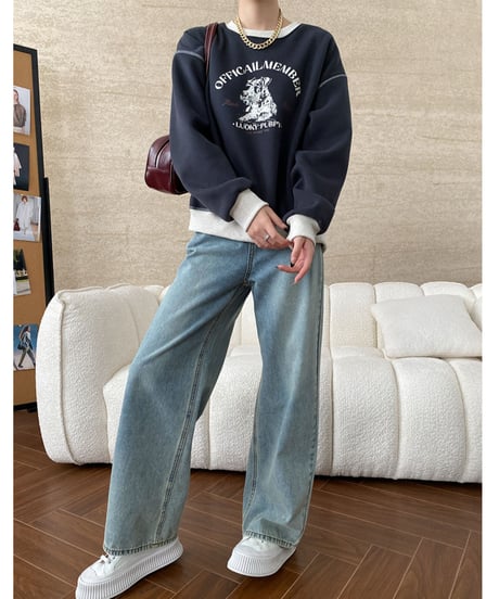 animal print sweat pullover  /4color　FL3033