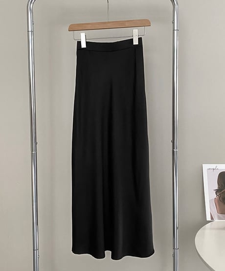side slit satin long skirt /3color　FL2713