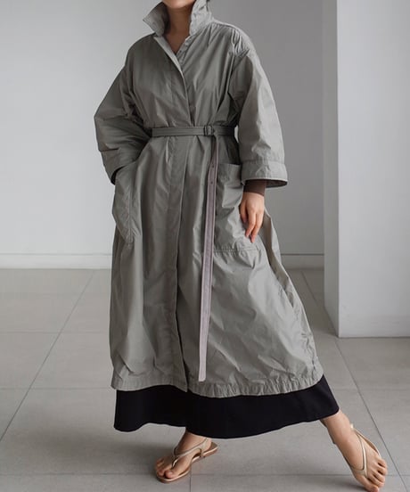 large size lace-up trench coat 2/color　FL2941