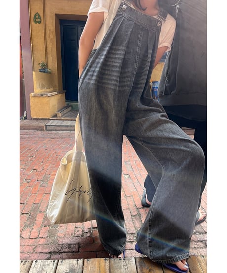 tuck denim overalls　FL2401