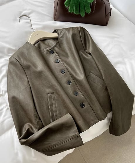 short pu leather jacket　FL2707