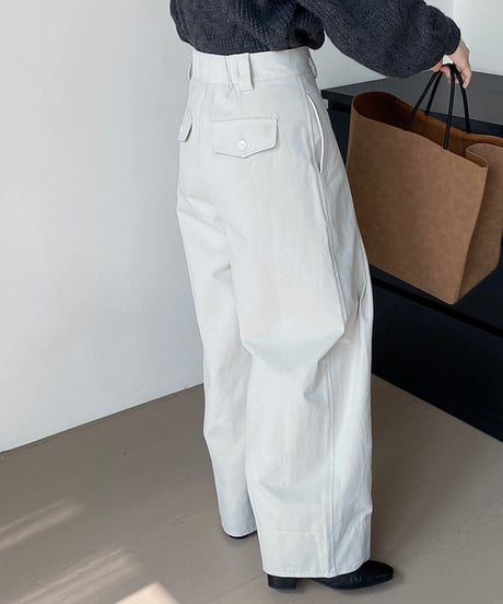 tucked wide pants /2color　FL2865