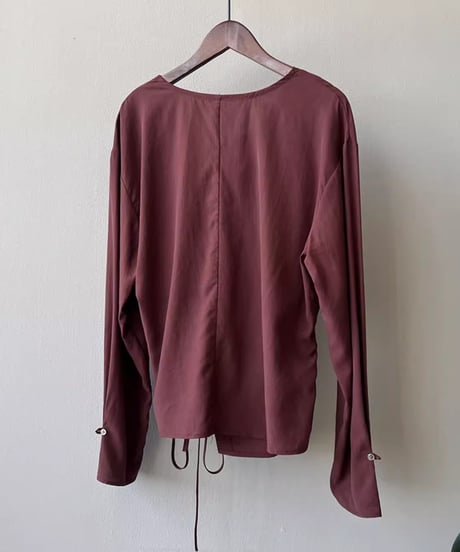 draped wrap style blouse /2color　FL2743