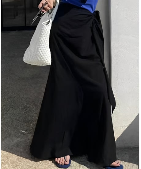 waist ribbon wrap skirt /6color　FL3405