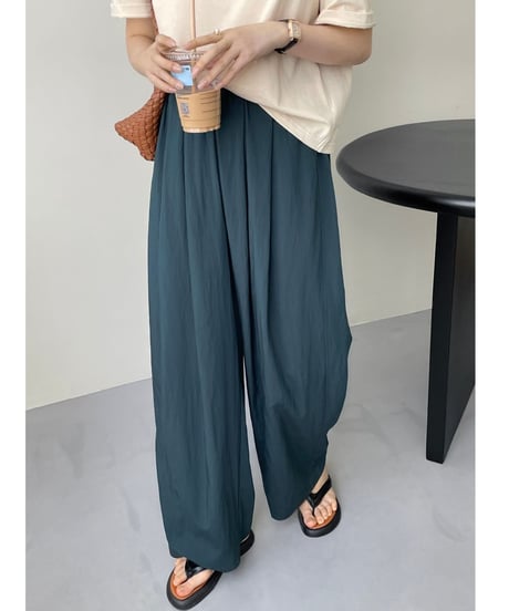 tuck wide drape pants　FL2191