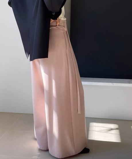 drawcord drape wide leg pants /2color　FL3347
