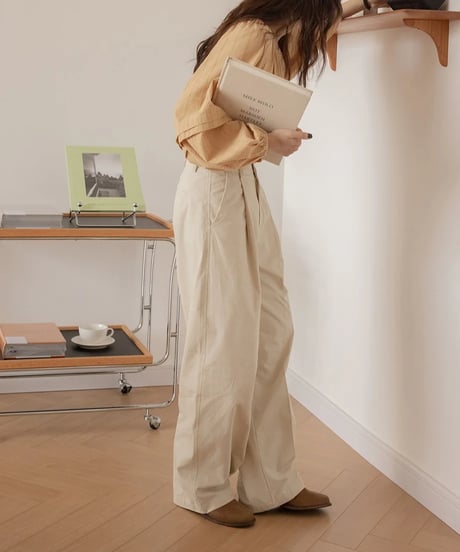 tuck wide pants /2color　FL3258