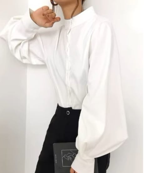 balloon sleeve stand collar shirt /4color　FL3331