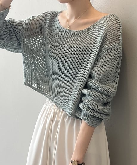short mesh knit tops　FL2182