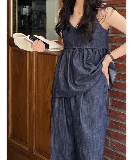 denim camisole pants setup　FL2002