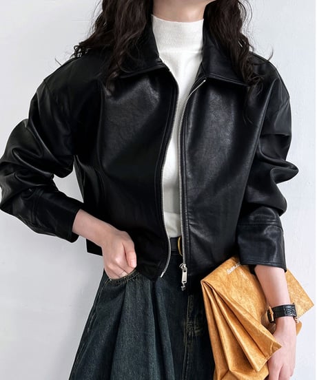 faux leather jacket /2color　FL2574