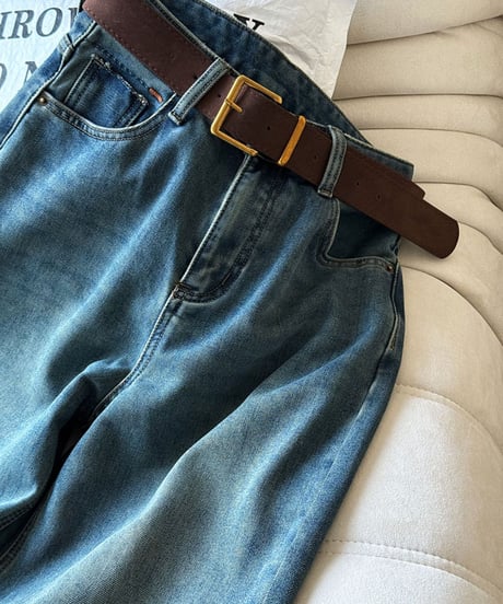 fleece wide denim pants　FL3031