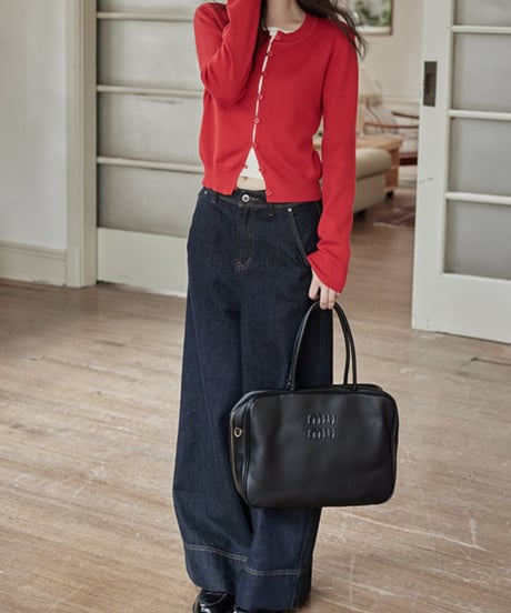 high waist straight denim pants　FL2936
