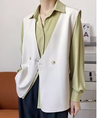 short length double gilet vest /3color　FL2714