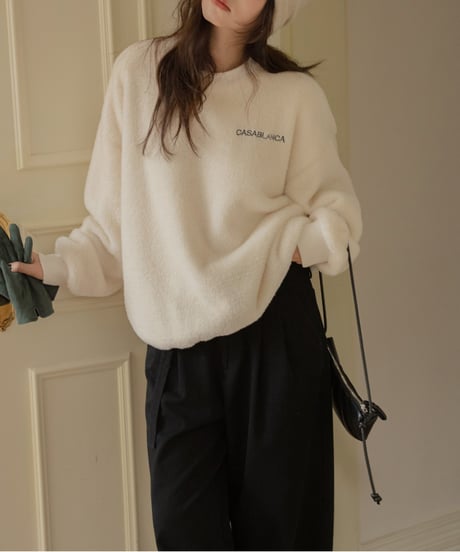 back logo boa fleece pullover /2color　FL3208