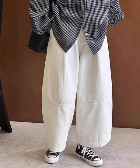 wide leg sickle pants /2color　FL2813