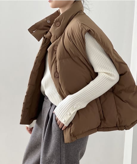 wide quilt down vest /4color　FL3046