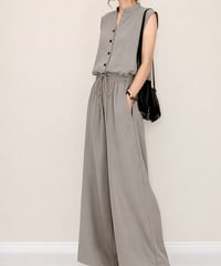 sleeveless wide pants setup / 3color　FL3585