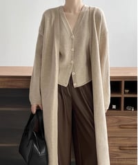 knit vest & cardigan ensemble /5color　FL3070