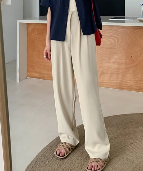 high waist tuck drape pants　FL2193