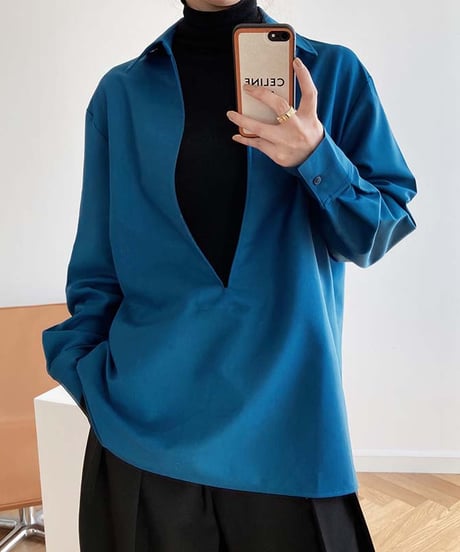 layered design shirt /3color　FL2619