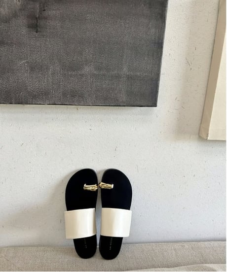 gold accent thong sandals /3color　FL2080