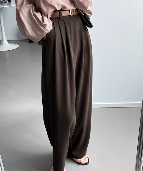 pleated wide leg suit pants /2color　FL2717