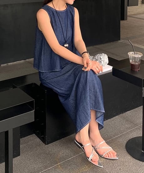 sleeveless long skirt a-line set　FL2416