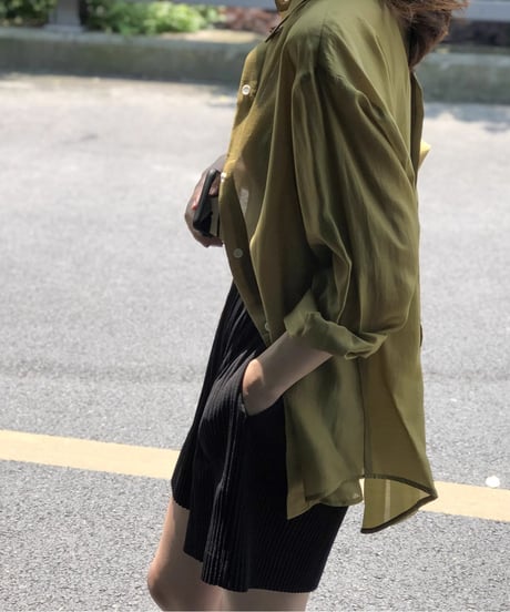 back split shirt /4color　FL2065