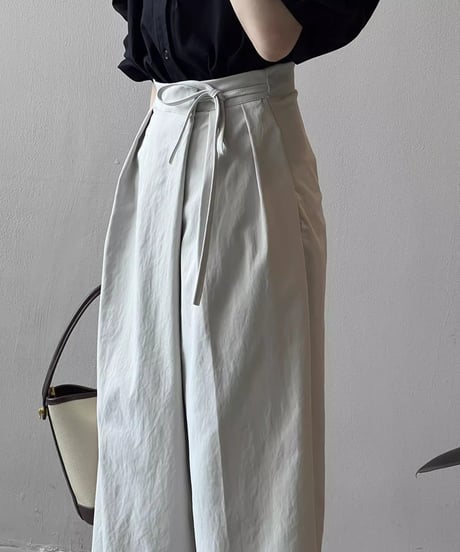 ribbon design wide leg pants /3color　FL2782