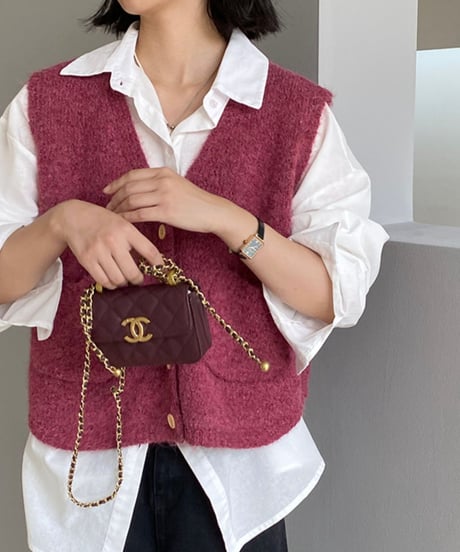 wool blend knit vest /3color　FL2734