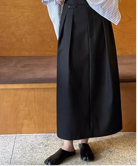 straight long tuck skirt　FL2730