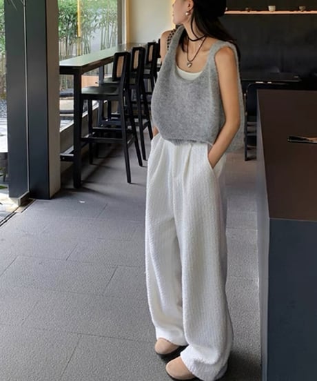 u-neck knit tank top　FL2227