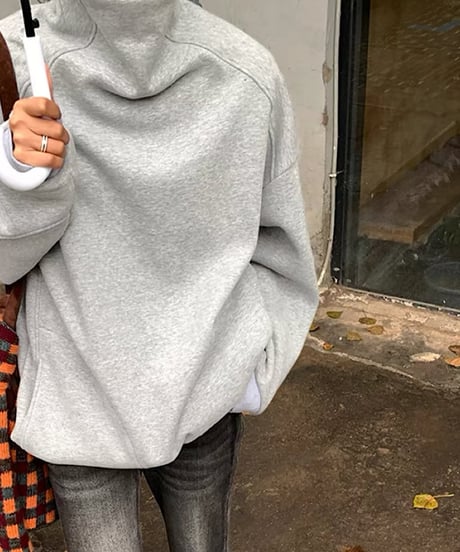 drawstring neck turtleneck sweatshirt　FL2546