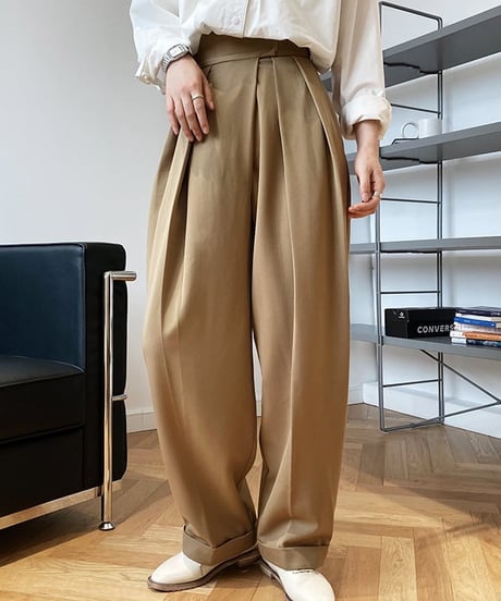 high waist tuck pants　FL2575