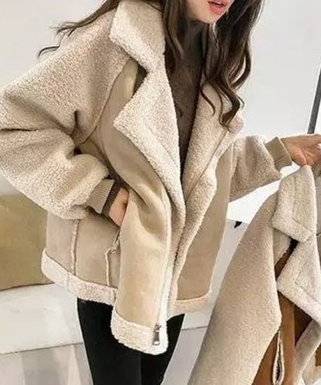 suede style boa jacket /2color　FL3145