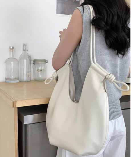 curved design tote bag /4color　FL3448