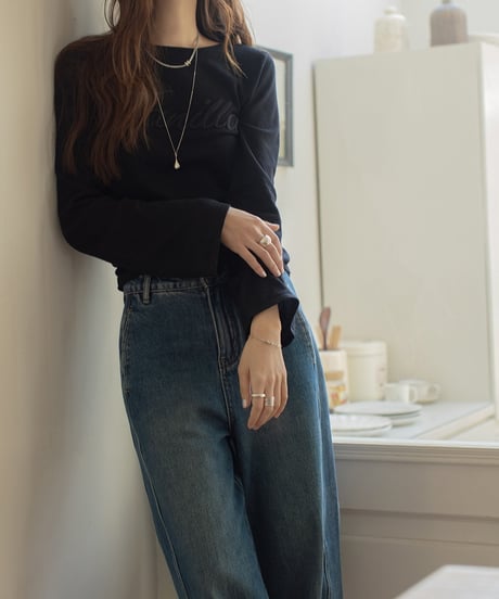 wide leg washed jeans/2color　FL3306