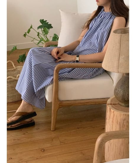 striped sleeveless dress　FL2078