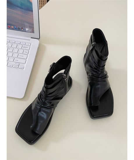 square toe thong boots sandals /2color　FL2313