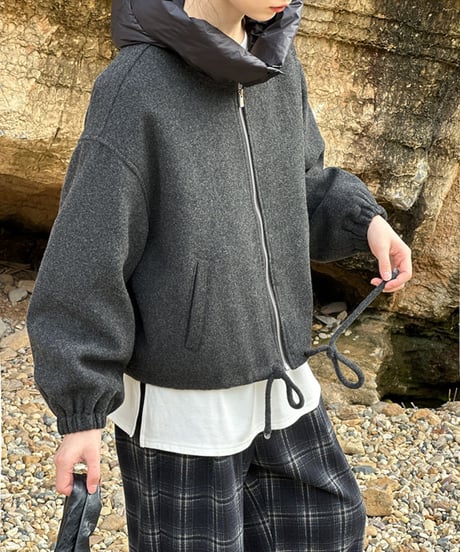down hooded short blouson　FL3044