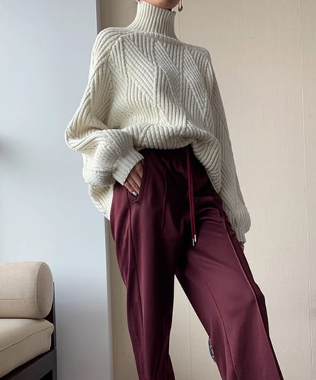 turtle neck loose knit /2color　FL3135