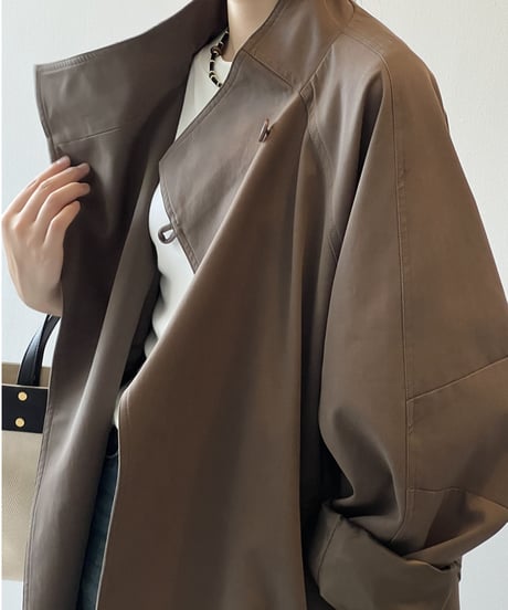 waist-marked mid-length coat /2color　FL2786