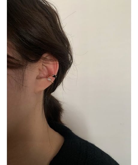 square stone ear cuff /2color　FL2353