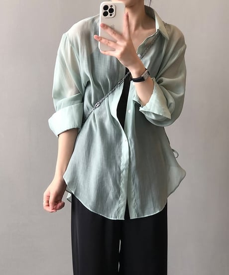 ribbon sheer shirt　FL2165