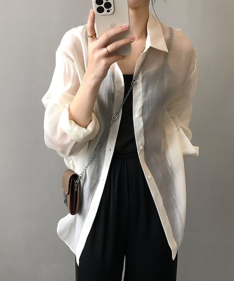 ribbon sheer shirt　FL2165