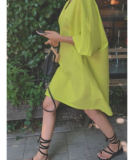 cotton linen relaxed dress /3color　FL2039