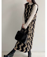 jacquard sleeveless dress　FL2921