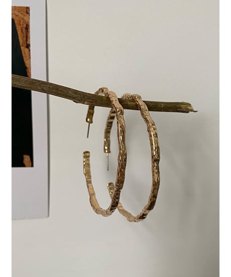texture hoop earrings /2color　FL2348