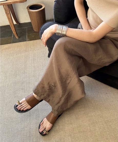 gold accent thong sandals /3color　FL2080